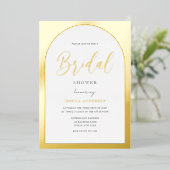 Modern Designer Gold Foil Arch Vrijgezellenfeest Folie Uitnodiging (Staand Voorkant)