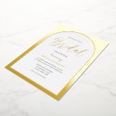 Modern Designer Gold Foil Arch Vrijgezellenfeest Folie Uitnodiging (Gedraaid)