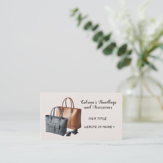 Modern Designer Handtas Accessoires Visitekaartje (Staand voorkant)