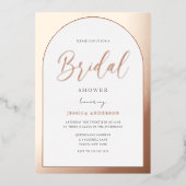 Modern Designer Roos Gold Foil Arch Vrijgezellenfe Folie Uitnodiging (Voorkant)