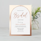 Modern Designer Roos Gold Foil Arch Vrijgezellenfe Folie Uitnodiging (Staand Voorkant)