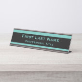 Modern Desk Name Bord Borden Blauwgroen Turquoise Bureau Naambordje (Voorkant)