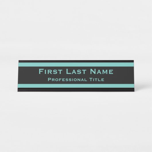 Modern Desk Name Bord Borden Blauwgroen Turquoise Bureau Naambordje (Voorkant)