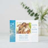 Modern Destination Photo Wedding Bewaar de datum Aankondigingskaart (Staand voorkant)