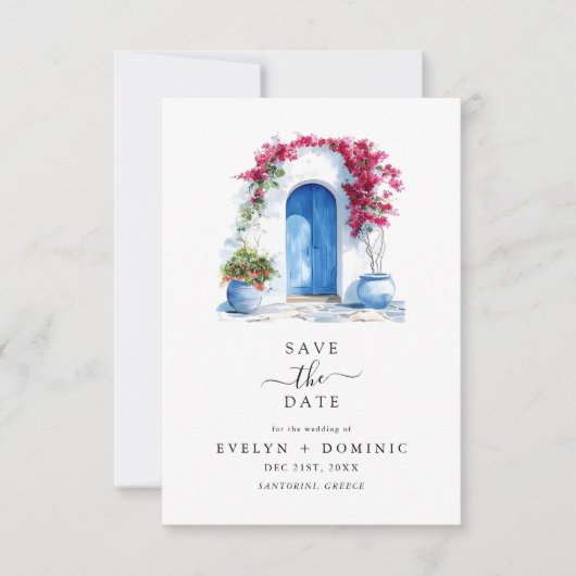 Modern Destination Wedding Bougainvillea Photo Save The Date (Voorkant)