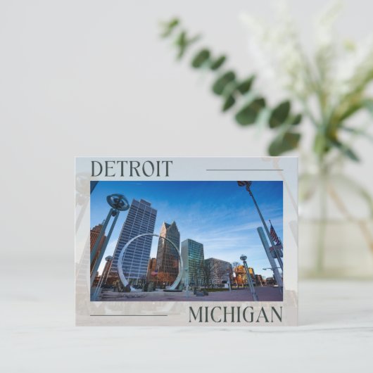 Modern Detroit Landmark Briefkaart (Staand voorkant)
