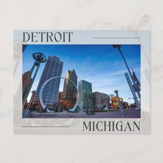 Modern Detroit Landmark Briefkaart (Voorkant)
