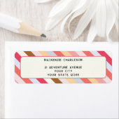 Modern diagonaal Snoep streep retouradres Etiket (Insitu)