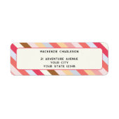 Modern diagonaal Snoep streep retouradres Etiket (Voorkant)