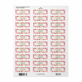 Modern diagonaal Snoep streep retouradres Etiket (Full Sheet)