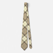Modern Diagonal Plaid - Bruin Tan en Wit Stropdas (Voorkant)