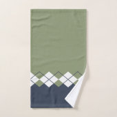 Modern, diamantpatroon, olijfgroen, marinesuin bad handdoek (Handdoek)