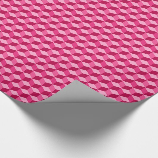 Modern Diamond Grid, Fuchsia and Light Pink Cadeaupapier (Hoek)