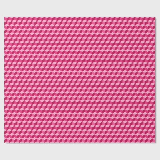 Modern Diamond Grid, Fuchsia and Light Pink Cadeaupapier (Vlak)