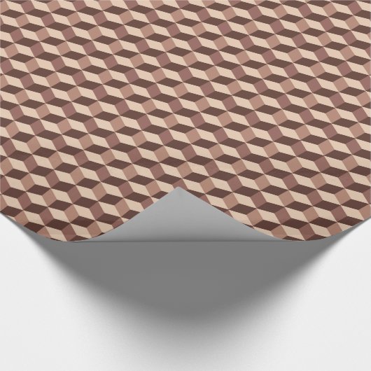Modern Diamond Grid, Taupe, Brown en Beige Cadeaupapier (Hoek)