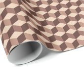 Modern Diamond Grid, Taupe, Brown en Beige Cadeaupapier (Rol Hoek)