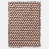 Modern Diamond Grid, Taupe, Brown en Beige Deken (Voorkant Verticaal)