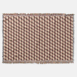 Modern Diamond Grid, Taupe, Brown en Beige Deken
