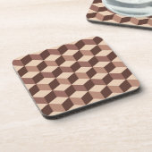 Modern Diamond Grid, Taupe, Brown en Beige Drankjes Onderzetter (Linkerzijde)