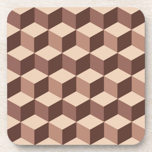 Modern Diamond Grid, Taupe, Brown en Beige Drankjes Onderzetter (Voorkant)