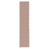 Modern Diamond Grid, Taupe, Brown en Beige Korte Tafelloper (Voorkant)