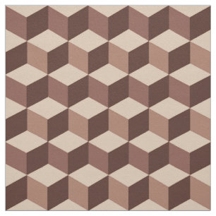 Modern Diamond Grid, Taupe, Brown en Beige Stof