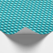 Modern Diamond Grid, Turquoise, Blauwgroen en Aqua Cadeaupapier (Hoek)