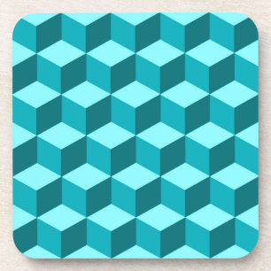 Modern Diamond Grid, Turquoise, Blauwgroen en Aqua Drankjes Onderzetter