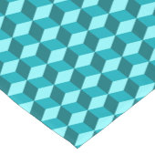 Modern Diamond Grid, Turquoise, Blauwgroen en Aqua Korte Tafelloper (Hoek)