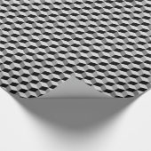 Modern Diamond Grid, zilver, donkergrijs en zwart Cadeaupapier (Hoek)
