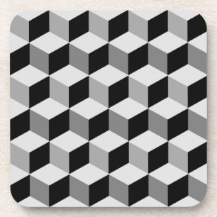 Modern Diamond Grid, zilver, donkergrijs en zwart Drankjes Onderzetter