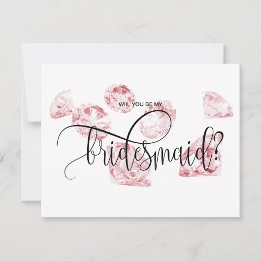 Modern Diamond, jij bent mijn bruidsmeisje uitnodi Kaart (Voorkant)