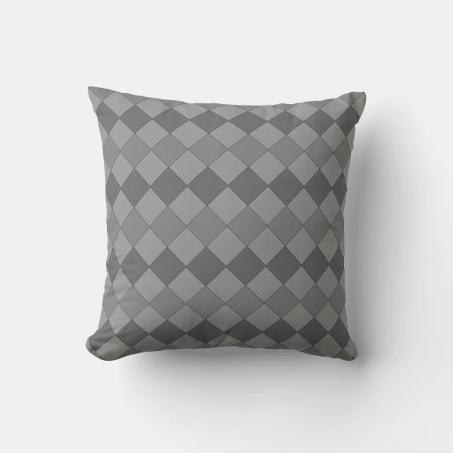 Modern Diamond Pattern in Grey Shades Kussen (Voorkant)