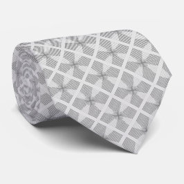 Modern Diamond Pattern in Light Silver Grey Shades Stropdas