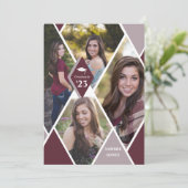 Modern Diamond Photo Collage Afstuderen Afstuderen Aankondiging (Staand voorkant)