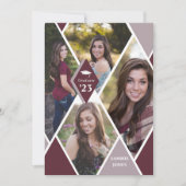 Modern Diamond Photo Collage Graduparty Kaart (Voorkant)