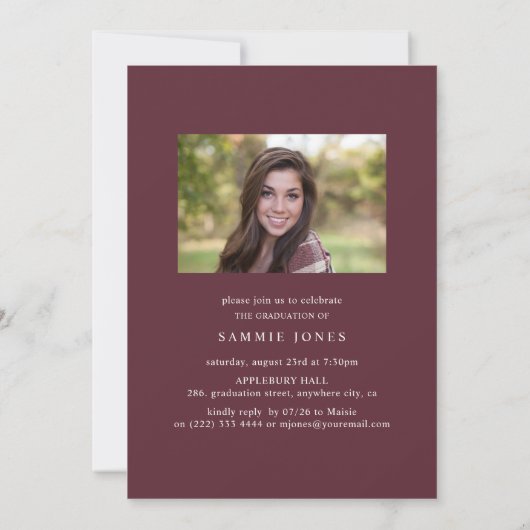 Modern Diamond Photo Collage Graduparty Kaart (Achterkant)