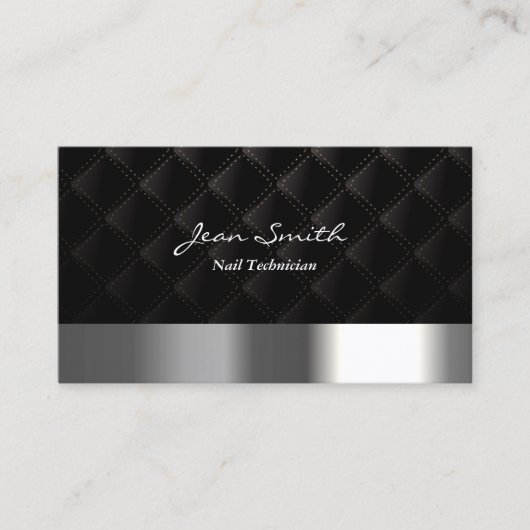 Modern Diamond Quilt Nail-technicus Visitekaartje (Voorkant)