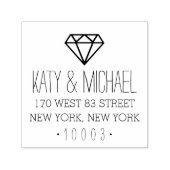 Modern Diamond Return Address Stamp Zelfinktende Stempel (Design)