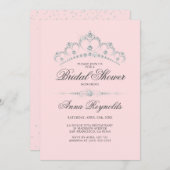 Modern Diamond Tiara VRIJGEZELLENFEEST Pink Budget Kaart (Voorkant / Achterkant)