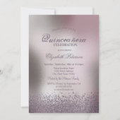Modern Diamonds Roos Goud Metallic Quinceañera Kaart (Voorkant)