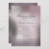 Modern Diamonds Roos Goud Metallic Quinceañera Kaart (Voorkant / Achterkant)