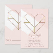 Modern Diaper Raffle Card – Abstract Heart Baby Informatiekaartje (Voorkant / Achterkant)