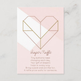 Modern Diaper Raffle Card – Abstract Heart Baby Informatiekaartje