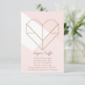 Modern Diaper Raffle Card – Abstract Heart Baby Informatiekaartje (Staand voorkant)