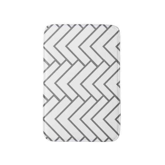 Modern diep grijs geometrisch ontwerppatroon badmat (Voorkant Verticaal)