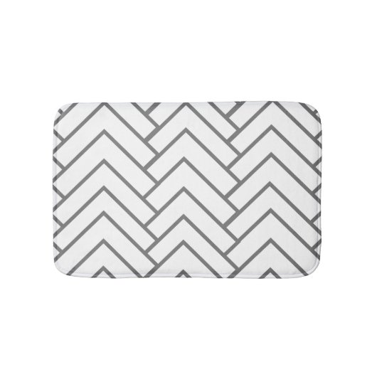 Modern diep grijs geometrisch ontwerppatroon badmat (Voorkant)