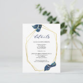 Modern diep Indigo Blue en Gold Details Kaart (Staand voorkant)