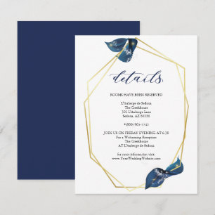 Modern diep Indigo Blue en Gold Details Kaart