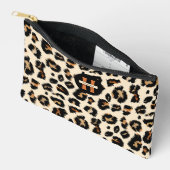 Modern dierlijk patroon, luipaardhuid, monogram etui (Open)